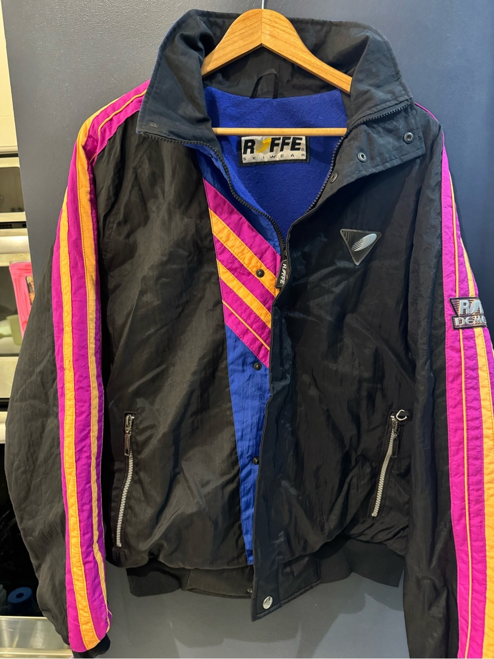 Vintage Roffe Skiwear Retro 80s 90s Color Block Ski Jacket